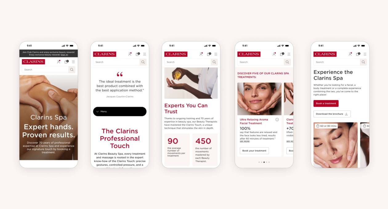 Landing page mobile